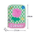 thumbnail image 2 of Girl Cartoon PU Checkerboard Pattern Tablet Case Zipper Clutch (Black), 2 of 8