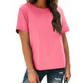 thumbnail image 4 of Baberdicy T-Shirts à Manches Courtes Décontractés Unis Amples à Col Rond pour Femmes Rose 3TG, 4 of 7