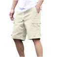 thumbnail image 2 of EOYWHK Cycling Shorts for Men Elastic Waist Athletic Shorts Loose Fit Solid Color Gym Workout Running Shorts, 2 of 7
