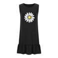 thumbnail image 4 of Ovzne Robes d'Été pour Femmes 2025 Robe d'Été Mode Femmes Imprimé Floral Col Rond Sans Manches Poche Jupe Plissée Robe à Empiècements Robe d'Été Imprimée Liquidation, 4 of 6