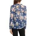 thumbnail image 3 of INSPIRE CHIC Women's Ruffle Collar Long Sleeve Button Down Floral Shirt, 3 of 6