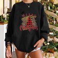 thumbnail image 4 of Tenues de Sortie pour Femmes Mode Femmes Décontracté Imprimé Col Rond Manches Longues T-Shirt Ample Blouse d'Automne Chandail Sans Capuche Chandail en Molleton Invité de Mariage pour Femmes en Liquidation, 4 of 5