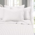 thumbnail image 1 of 1800 Thread Count Egyptian Quality Luxurious Wrinkle Resistant 6 Piece DAMASK Stripe Bed Sheet Set, King White, 1 of 3