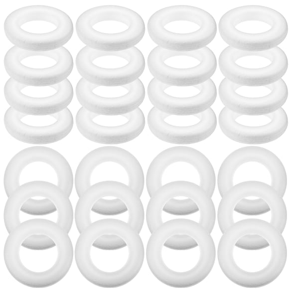 30 Pcs Couronnes en Mousse Diy Anneaux Ronds Cercles en Mousse pour Artisanat Fête de Noël