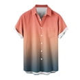 thumbnail image 4 of Chemises pour Hommes, Mode Décontractée Col Rabattu Imprimé Dégradé Manches Courtes Chemise Boutonnée Hauts Blouse, 4 of 4