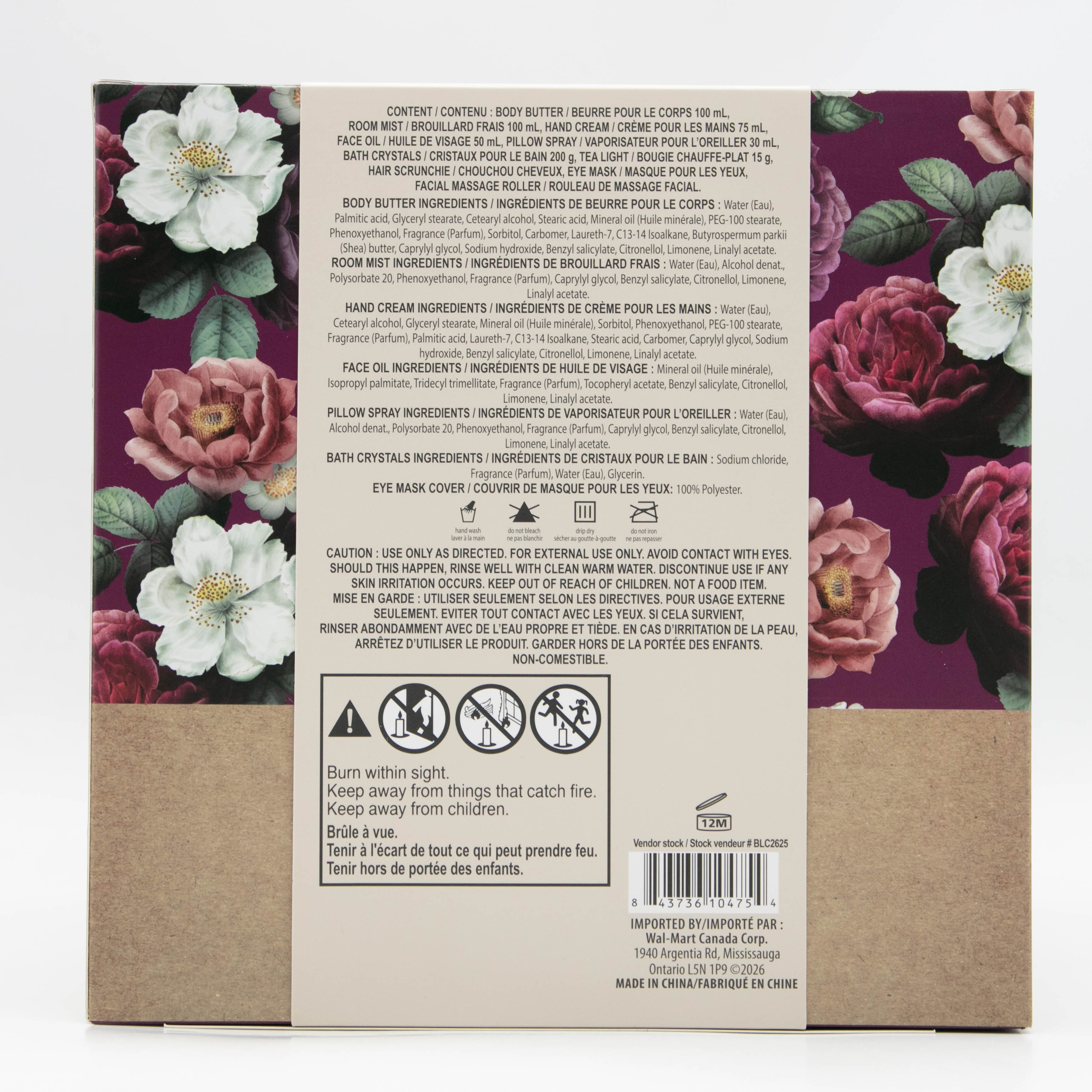 Bloomfield - Great Day Beauty Box 10pcs, White Tea & Cotton Flower Scented Bath & Body Care Kit with Skincare Tools, for Teens & Adults