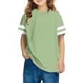thumbnail image 1 of RXIRUCGD 2025 Vêtements d'Été pour Enfants, T-shirt à Rayures pour Garçons et Filles, Mode Mignon, Col Rond, Manches Courtes, 1 of 7