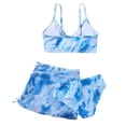 thumbnail image 2 of MIASHUI Maillot de Bain Fille Ensemble Tankini 3 Pcs avec Paréo Jupe de Plage, Bleu, 13-14 Ans, 2 of 8