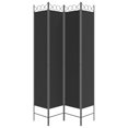thumbnail image 2 of vidaXL 4-Panel Room Divider Black 160x220 cm Fabric, 2 of 5