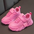 thumbnail image 2 of REDARER Girls' All-Season Sneakers - Breathable Mesh & Hook Loop Design, Non-Slip Comfort for Active Play,Color:Hot Pink,Size:6-7 Years, 2 of 8
