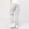 thumbnail image 4 of MIASHUI Girls Sweatpants Unisex Children Cargo Pants Kids Solid Color Trousers,Light Gray,9-10 Years, 4 of 4