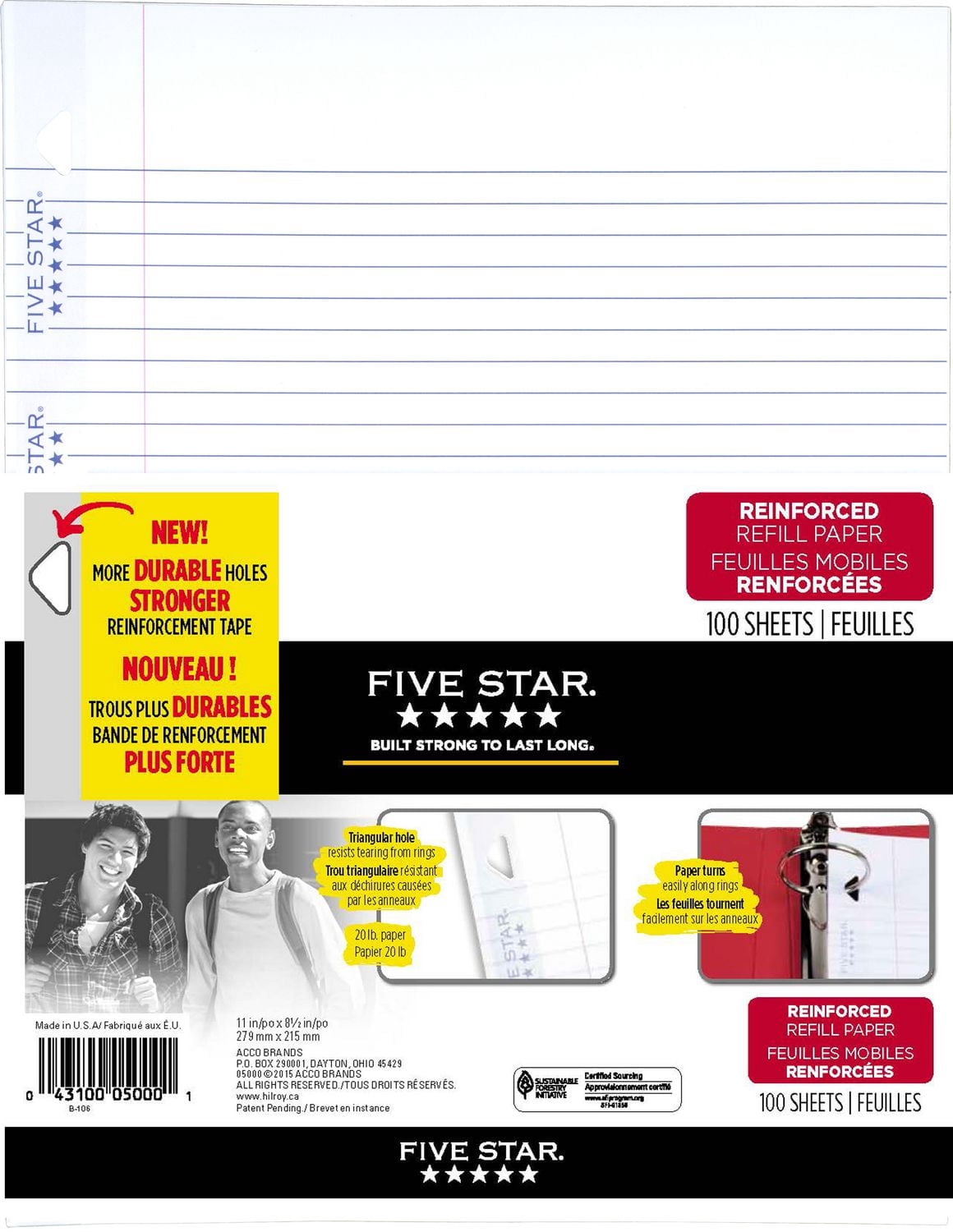 Feuilles mobiles renforcées Five Star