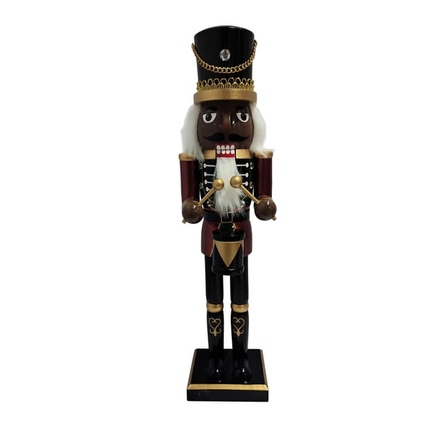 Holiday Time 15INCH Wooden Nutcracker with Drum Decor