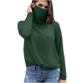 thumbnail image 3 of BiZtdJrK Womens Sun Protection Going Out Shirts with Face Mask Summer Breathable Long Sleeve Sunshirt Rash Guard Beach Tops Army Green XL Spring Savings, 3 of 7