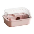thumbnail image 2 of Tachiuwa Habitat Hamster Cage Portable Openable Top Transparent House Small Animal Cage for Rats Small Animals Gerbils Hedgehog Rabbits pink, 2 of 9