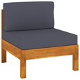 thumbnail image 1 of vidaXL Middle Sofa with Dark Grey Cushions Solid Acacia Wood, 1 of 4