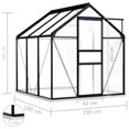 thumbnail image 4 of vidaXL Greenhouse with Base Frame Anthracite Aluminium 3.61 m², 4 of 4