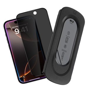 PANDACO Easy Tray Privacy Protecteur d'écran en verre trempé iPhone 15
