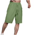 thumbnail image 3 of Diufon Men's Athletic Shorts Cotton Linen Drawstring Waisted Outdoor Sport Shorts Spring Summer Shorts with Pockets, 3 of 5