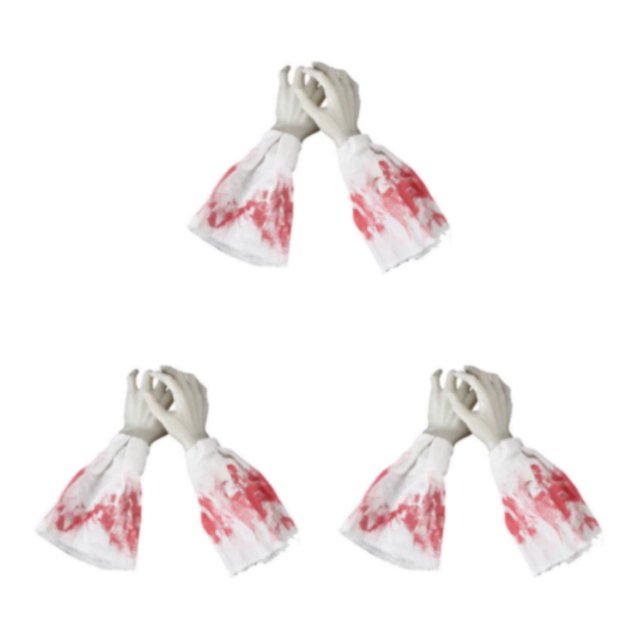 relayinert Halloween Party Props Unisex Realistic Skull Decorations For Scary Night Hands 3Set