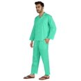 thumbnail image 3 of Inkmeso Ensemble de Pyjama Classique Uni en Coton, Pyjama Boutonné pour Hommes, 2 Pcs, Tenue de Nuit, 3 of 7