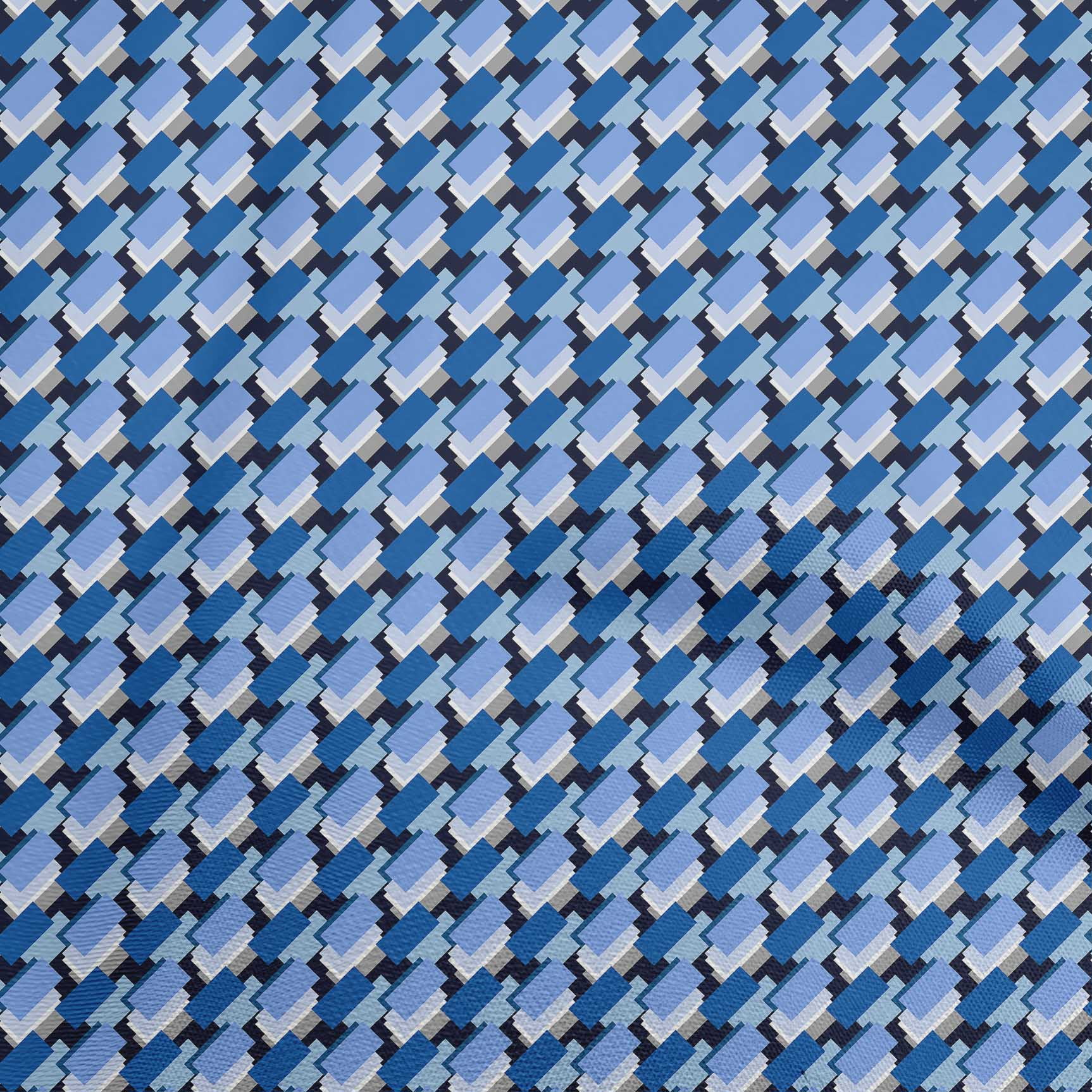 oneOone Cotton Poplin Medium Blue Fabric Geometric Sewing Craft Projects Fabric Prints By Yard 42 Inch Wide
