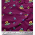 thumbnail image 1 of Soimoi Rayon Fabric Planet,Animal & Spaceship Cartoon Print Fabric by The Yard 56 Inch Wide, 1 of 3
