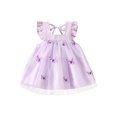 thumbnail image 1 of Gupgi Robe d'Été en Tulle Papillon pour Bébés Filles 9 12 18 24 Mois Manches Volantées Col Tutu Robes, 1 of 9