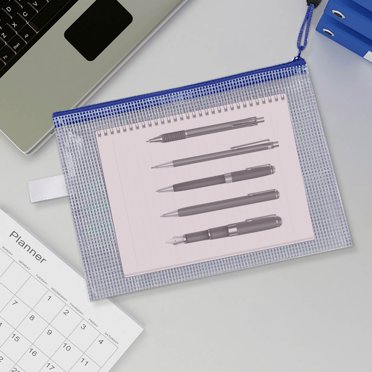 Wzzjkit Dossiers, Sac de Fichiers à Fermeture Éclair en Maille A4 pour Étudiants, Trousse de Papeterie, Sac à Stylos, Sac de Données Transparent pour Bureau, Sac de Rangement pour Factures, Dossiers