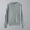 thumbnail image 1 of VgaVtl Ladies Sweaters Cotton Long Sleeve Womens Fall Sweaters Knit Layering Relaxed Fit Green Solid Color Sweaters, 1 of 7