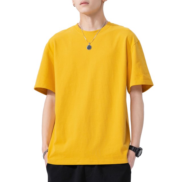 Labymos T-shirt à Manches Courtes pour Homme Col Rond T-shirts en Coton Uni T-shirts Décontractés