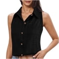 thumbnail image 1 of Besolor Women's Summer Tank Tops Collared Sleeveless Button down Shirts Casual Loose Work Business Blouse, 1 of 6