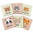 thumbnail image 1 of Inkdotpot Ensemble de 6 sous-Verres à Boisson Faciles à Nettoyer Base en Liège Carrée de 4 Pouces - Réutilisable - Animaux pour Bébé, 1 of 8