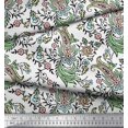 thumbnail image 3 of Soimoi Polyester Crepe Fabric Leaves,Floral & Paisley Block Printed Craft Fabric by The Yard 52 Inch Wide, 3 of 3