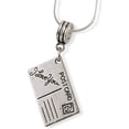 thumbnail image 1 of Postcard with I Love You on it Snake Chain Necklace, 1 of 4