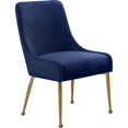 thumbnail image 3 of Pemberly Row Modern 19.5"H Velvet Dining Chair in Navy (Set of 2), 3 of 6