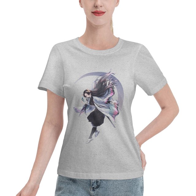 T-Shirt Basique à Manches Courtes pour Femmes Demon Slayer Ninja Papillon