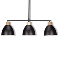 thumbnail image 4 of Bouclair Black 3-Bulb Metal and Wood Ceiling Lamp, 4 of 6