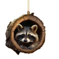 thumbnail image 2 of Boovnll Christmas Tree Decorations, Christmas Animalss Ornaments Owls Raccoons Christmas Decorations Christmas Tree Pendants 2D Flat Printing Acrylic Small Pendants, Christmas Decorations, 2 of 5