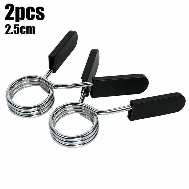 2x25mm Barbell Dumbbell Spring Collar Clips Weight Lifting Fitness W3W3