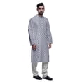 thumbnail image 2 of Atasi Designer Kurta Pajama For Men Printed Straight Kurta Set Summer Clothing, 2 of 5