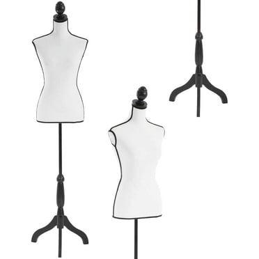 FDW Mannequin Mannequin 60”-67” Hauteur Réglable Modèle de Robe pour Femme Affichage Torse Corps Trépied Support Vêtements Formes (Crème)