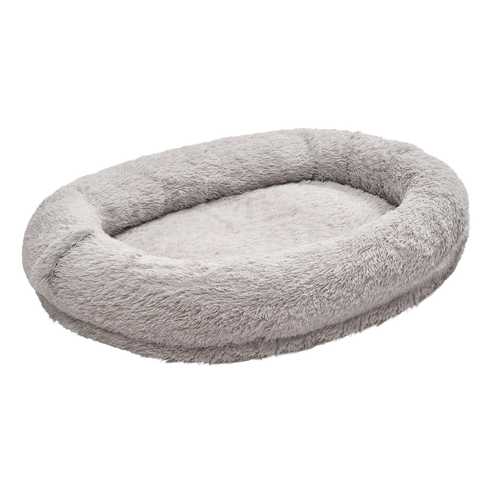 KFFKFF Human Dog Bed, 51.97 x 33.86 x 9.45 inch Orthopedic Memory Foam Human Sized Dog Bed, Humans Pet Beds with Side Pocket, Handle & Zipper, Gray