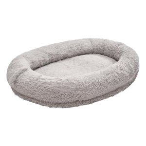 KFFKFF Lit de chien humain, 51.97 x 33.86 x 9.45 inch Orthopédie Mémoire Mousse Lit de chien humain, Lits pour animaux humains avec poche latérale, poignée & Bouchon, gris