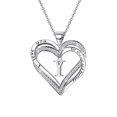 thumbnail image 4 of Ladies Double Heart Diamond Necklace With 26 English Letters Couple Necklace, 4 of 8