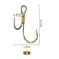 thumbnail image 4 of Bgsha 20pcs Double Fishing Hook High Steel Golden Barbed Hook Zander Fishhooks, 4 of 7