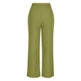 thumbnail image 4 of Timegard Womens Formal Pants Elastic High Waist Straight Leg Solid Color Office Work Lounge Pants Pockets, 4 of 6