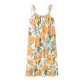 thumbnail image 1 of Youkk Nuisette à Imprimé Floral Robe de Nuit en Coton Col Rond Ample Sans Manches Mini Tenue de Nuit Jupe pour la Maison Jaune Bleuâtre TG, 1 of 6