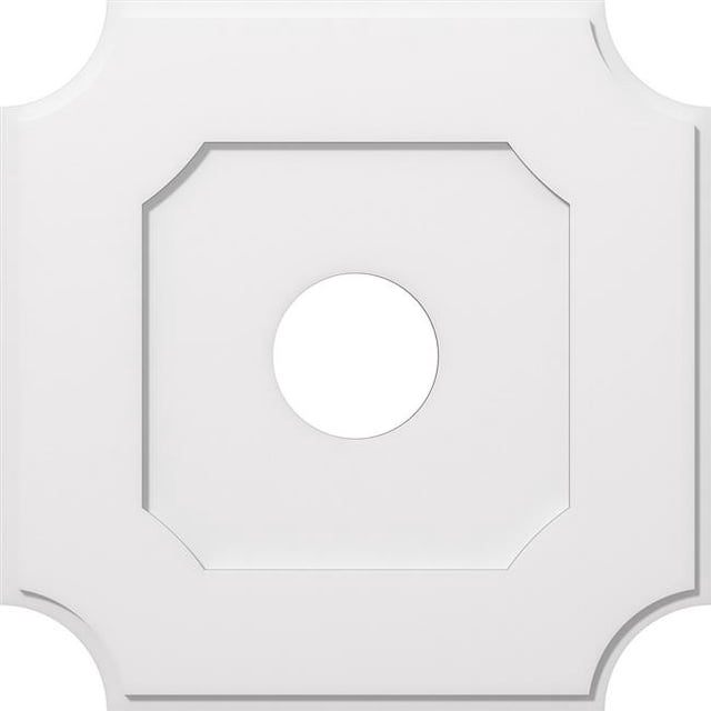 Ekena Millwork CMP30LE-07000 30 Po OD x 7 Po ID Carré Locke Architectural Grade PVC Contemporain Médaillon de Plafond
