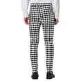 thumbnail image 3 of INSPIRE CHIC Men's Casual Geometric Printed Color Block Flat Front Dress Pants 38 Black White, 3 of 7